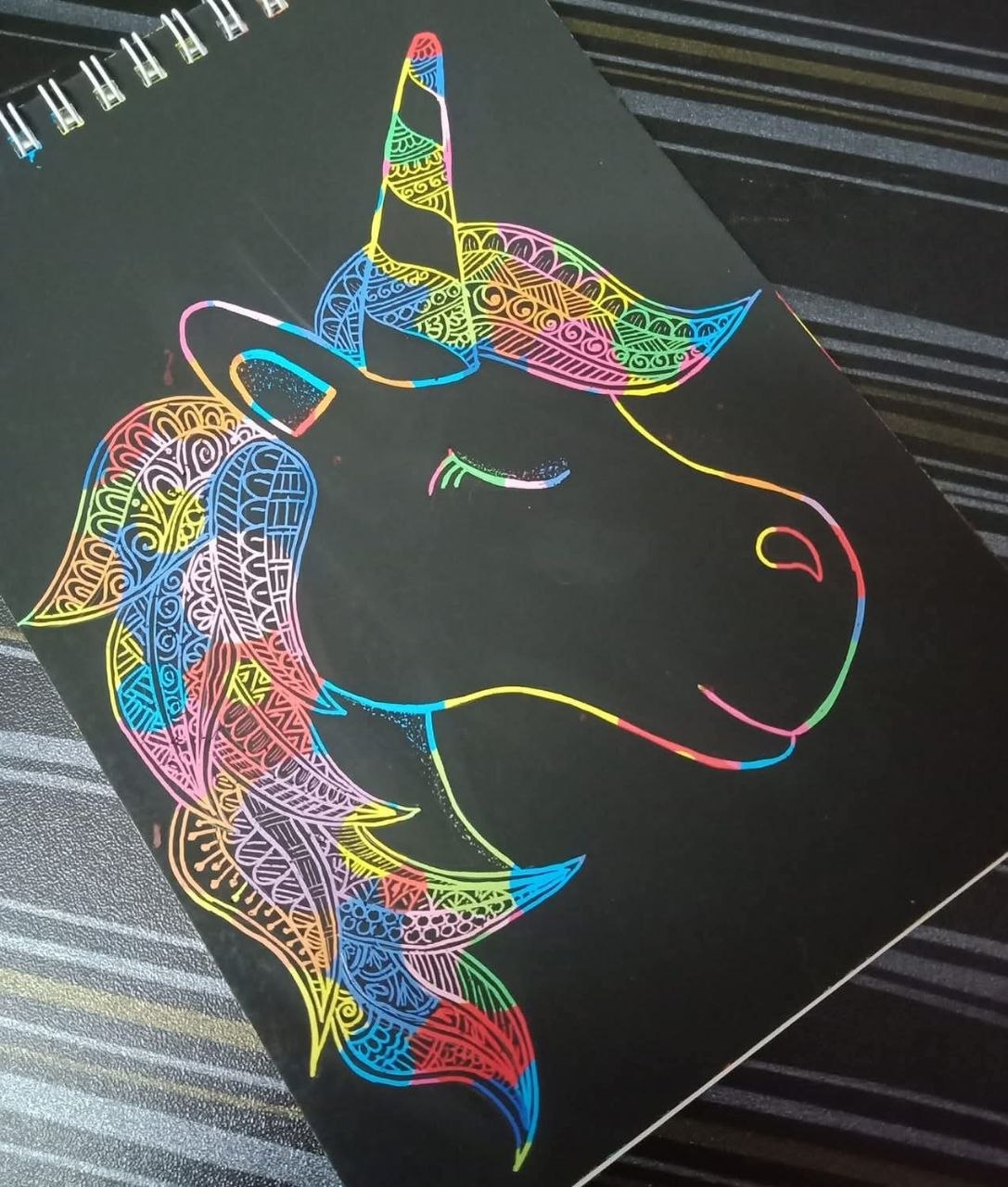 Colorful unicorn mandala artwork